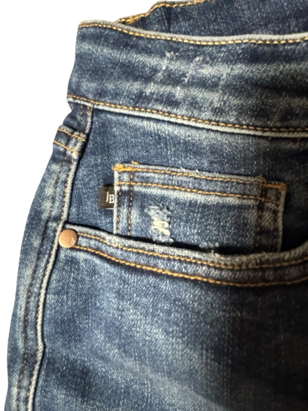 Judy Blue Medium Wash Distressed Denim Jean Shorts - Picture 3 of 6